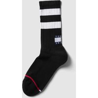 Tommy Jeans Socken mit Kontraststreifen in Black, Größe 39/42 von Tommy Jeans