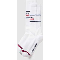 Tommy Jeans Socken mit Label-Schriftzug in Weiss, Größe 35/38 von Tommy Jeans