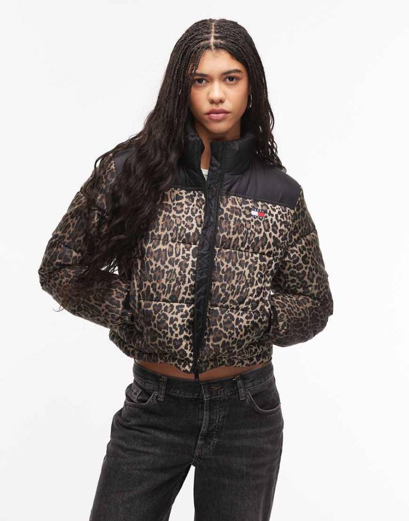 Tommy Jeans - Steppjacke mit Leopardenmuster und kurzem Schnitt-Bunt von Tommy Jeans