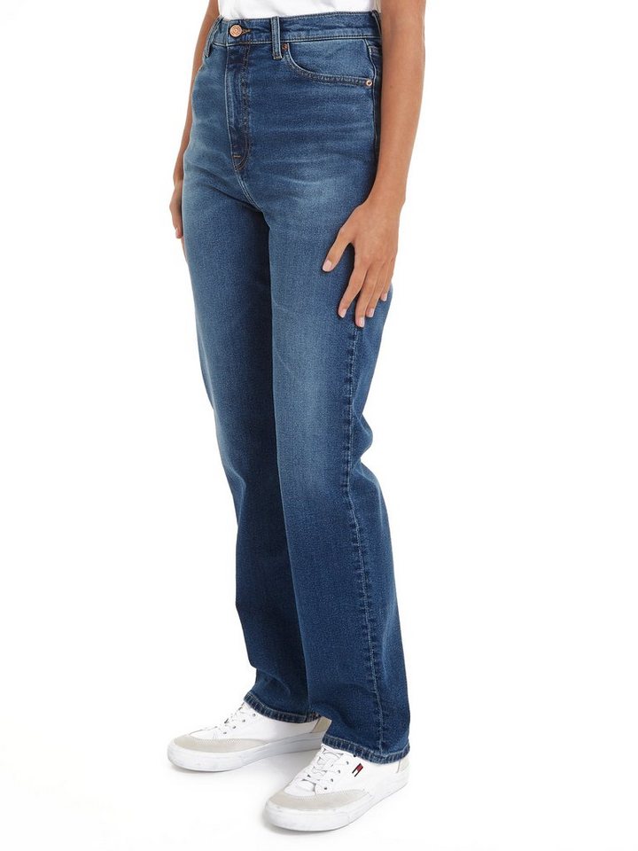 Tommy Jeans Straight-Jeans JULIE UH STR AH1280 mit Logostickerei Tommy Jeans Straight-Jeans JULIE UH STR AH1280 mit Logostickerei von Tommy Jeans
