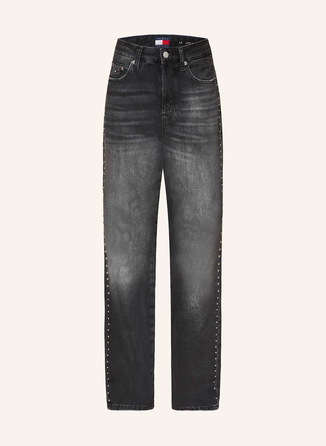 Tommy Jeans Straight Jeans Layla Mit Nieten schwarz von Tommy Jeans