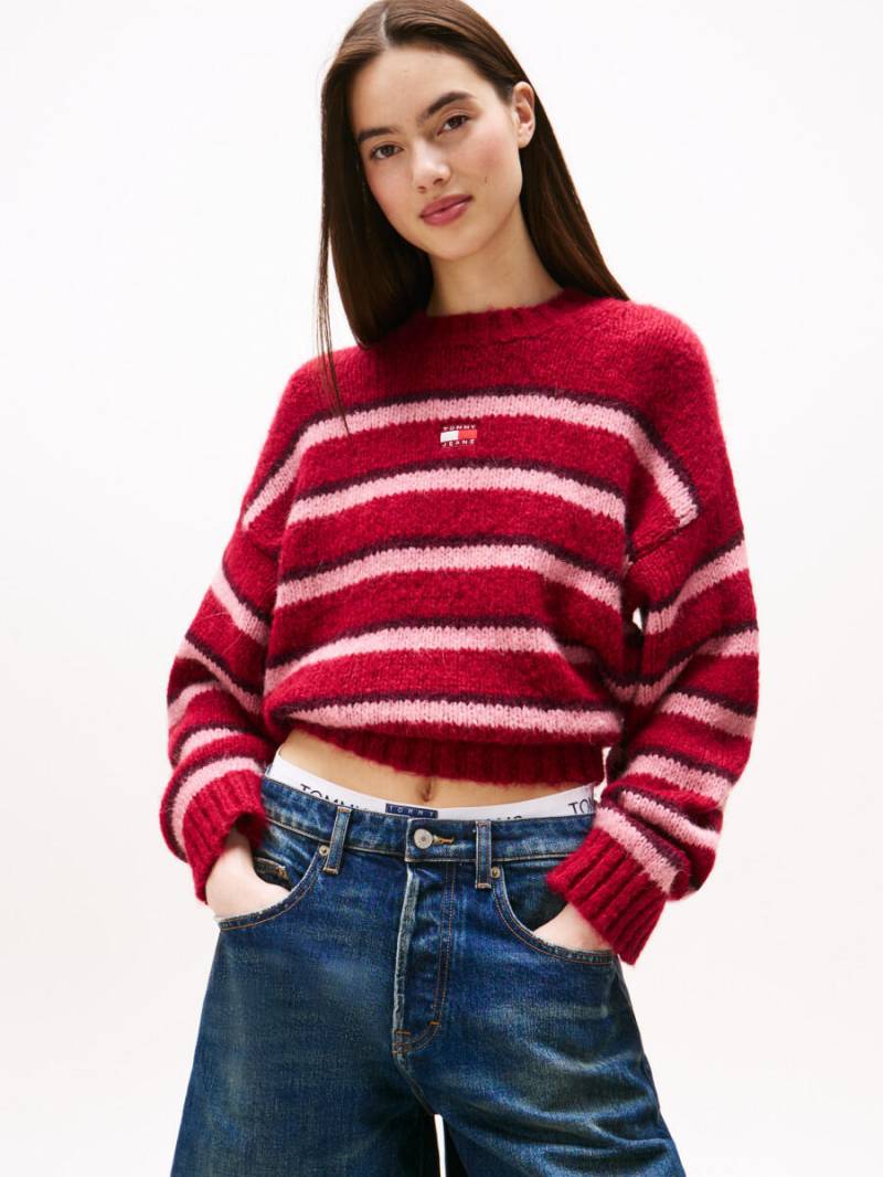 Tommy Jeans - Streifenpullover rot - Gr. - XS von Tommy Jeans