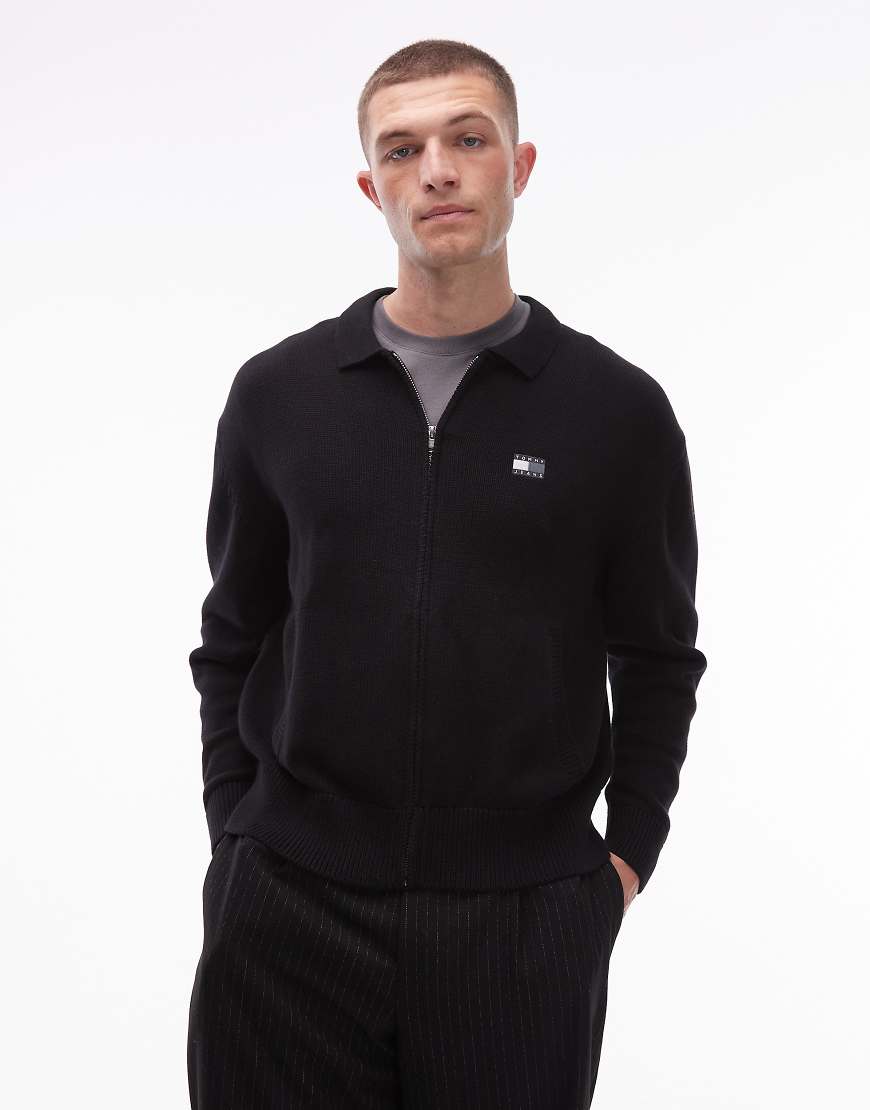 Tommy Jeans - Strickjacke in Schwarz mit Reißverschluss von Tommy Jeans