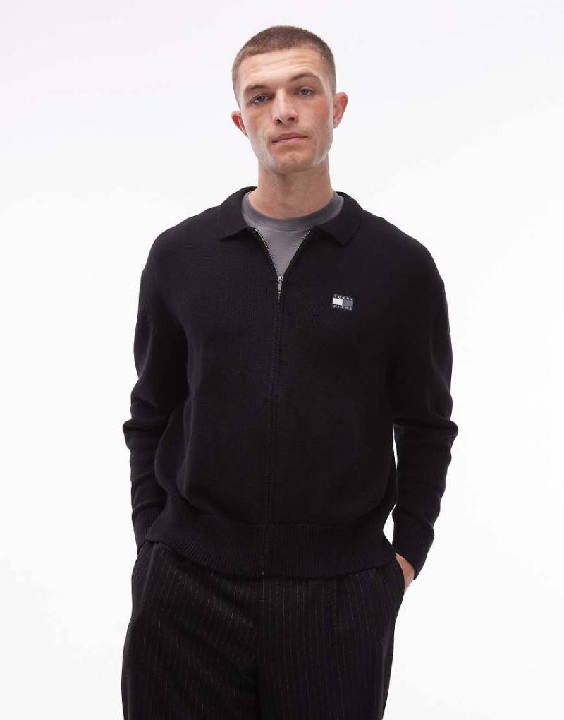 Tommy Jeans - Strickjacke in Schwarz mit Reißverschluss von Tommy Jeans