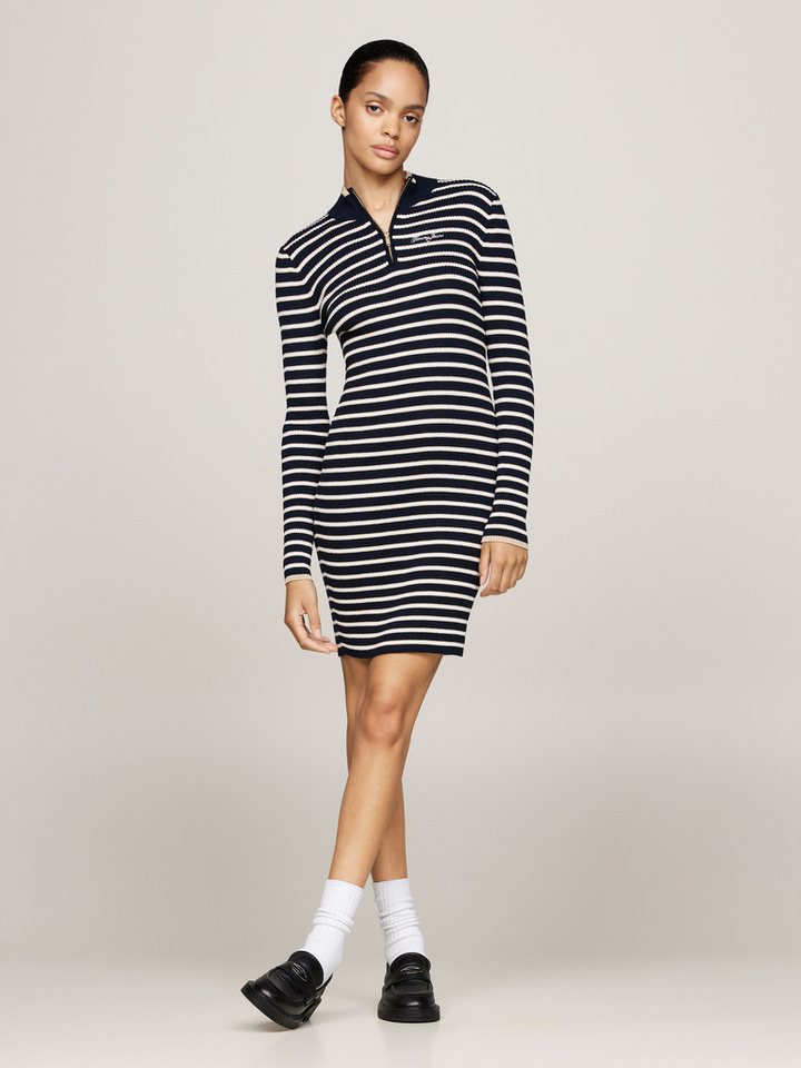Tommy Jeans Strickkleid TJW METALLIC TIP ZIP SWTR DRESS mit Glitzer, Zipper von Tommy Jeans