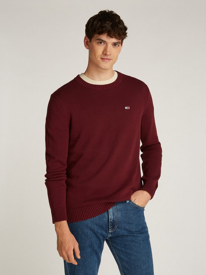 Tommy Jeans Strickpullover TJM SLIM ESSNTLS C-NECK SWEATER mit Markenlogo auf der Brust von Tommy Jeans