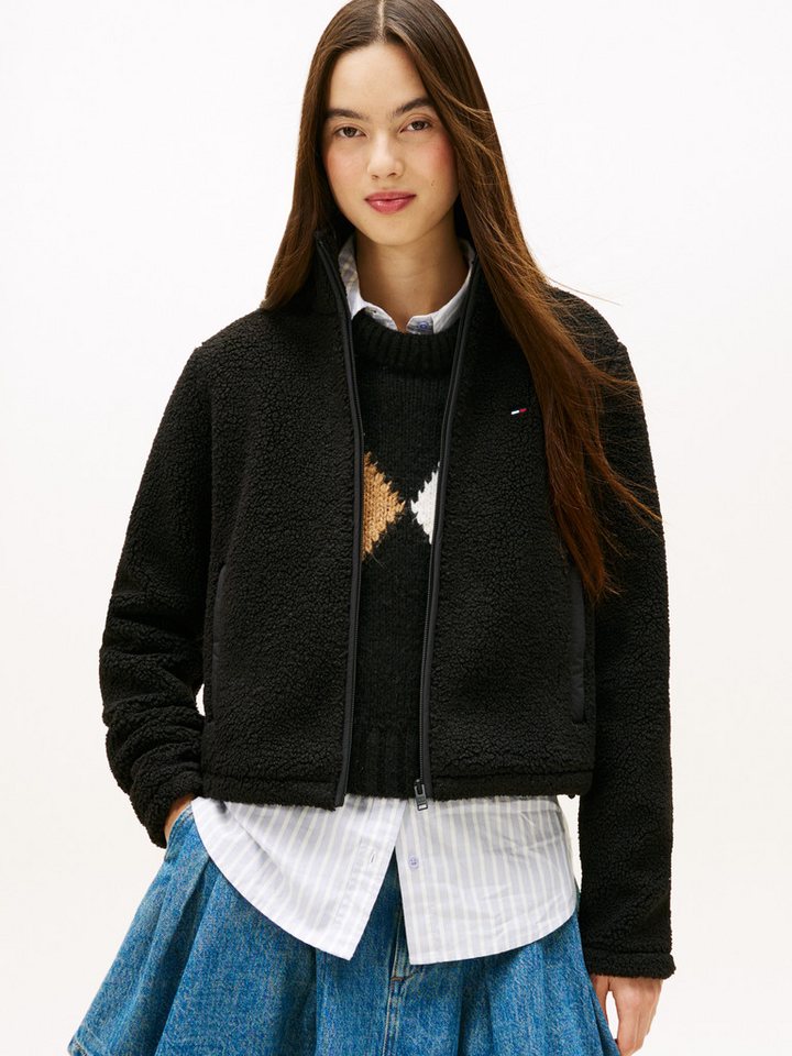 Tommy Jeans Sweatjacke TJW REG SH S-FLAG TEDDY ZIP THRU von Tommy Jeans