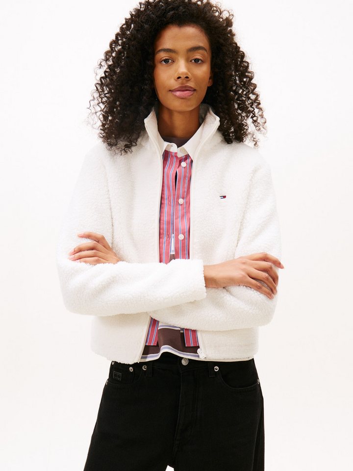 Tommy Jeans Sweatjacke TJW REG SH S-FLAG TEDDY ZIP THRU von Tommy Jeans