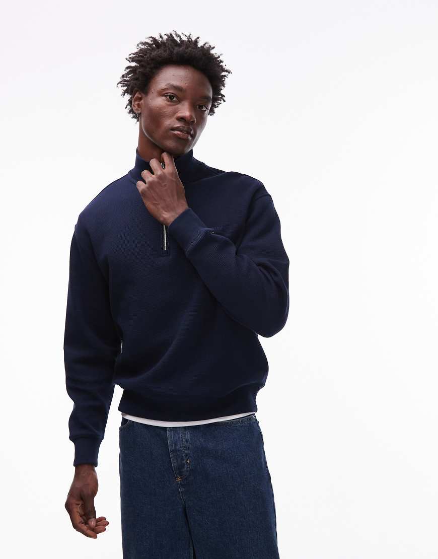 Tommy Jeans - Sweatshirt in Marineblau mit kurzem Reißverschluss von Tommy Jeans