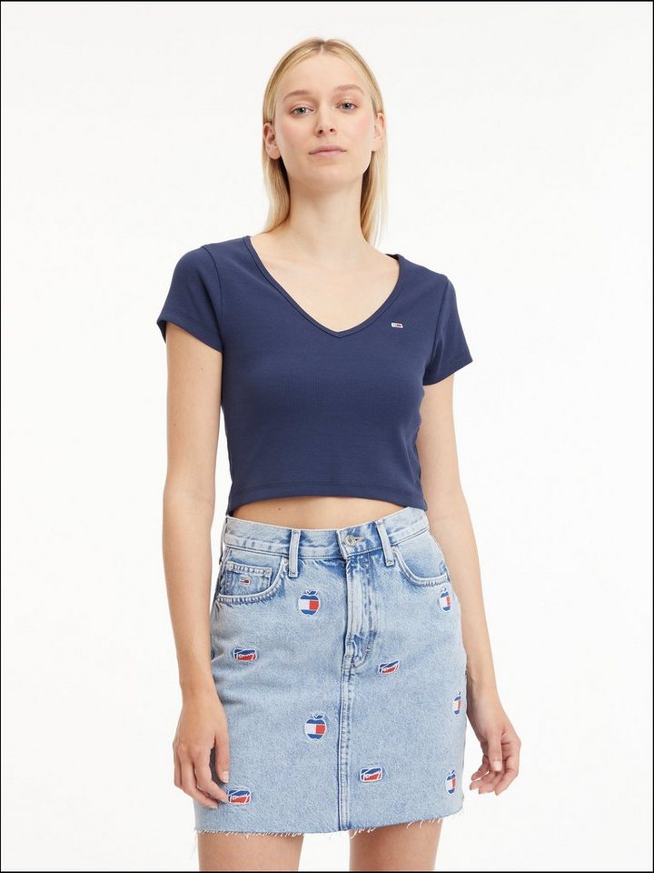 Tommy Jeans T-Shirt TJW BBY CRP ESSENTIAL RIB V SS in Rippoptik von Tommy Jeans