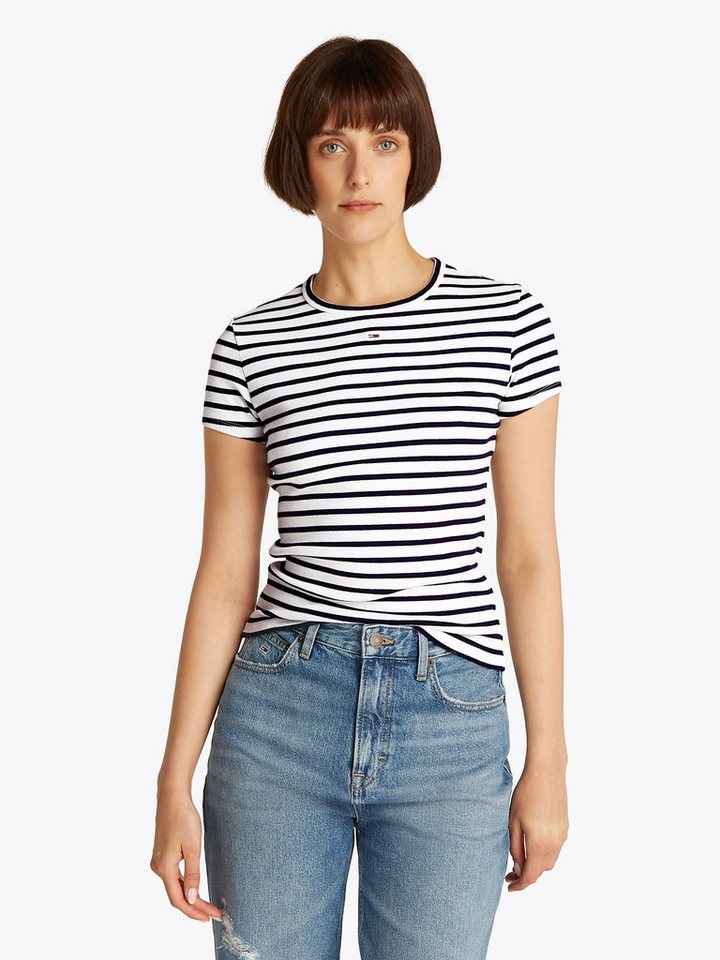 Tommy Jeans Kurzarmshirt TJW SLIM ESSENTIAL RIB SS EXT mit gerippter Struktur von Tommy Jeans