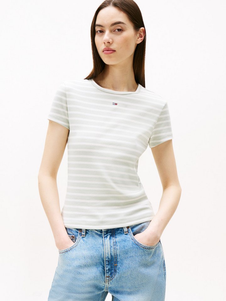 Tommy Jeans Kurzarmshirt TJW SLIM ESSENTIAL RIB SS EXT mit gerippter Struktur von Tommy Jeans