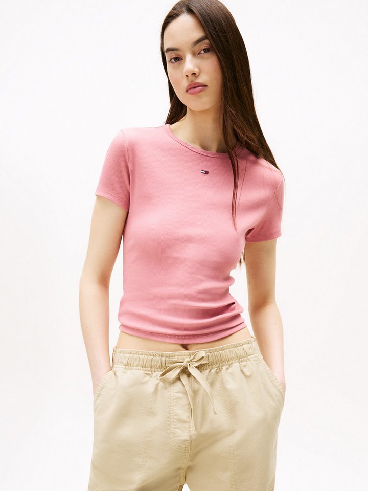 Tommy Jeans Kurzarmshirt TJW SLIM ESSENTIAL RIB SS EXT mit gerippter Struktur von Tommy Jeans