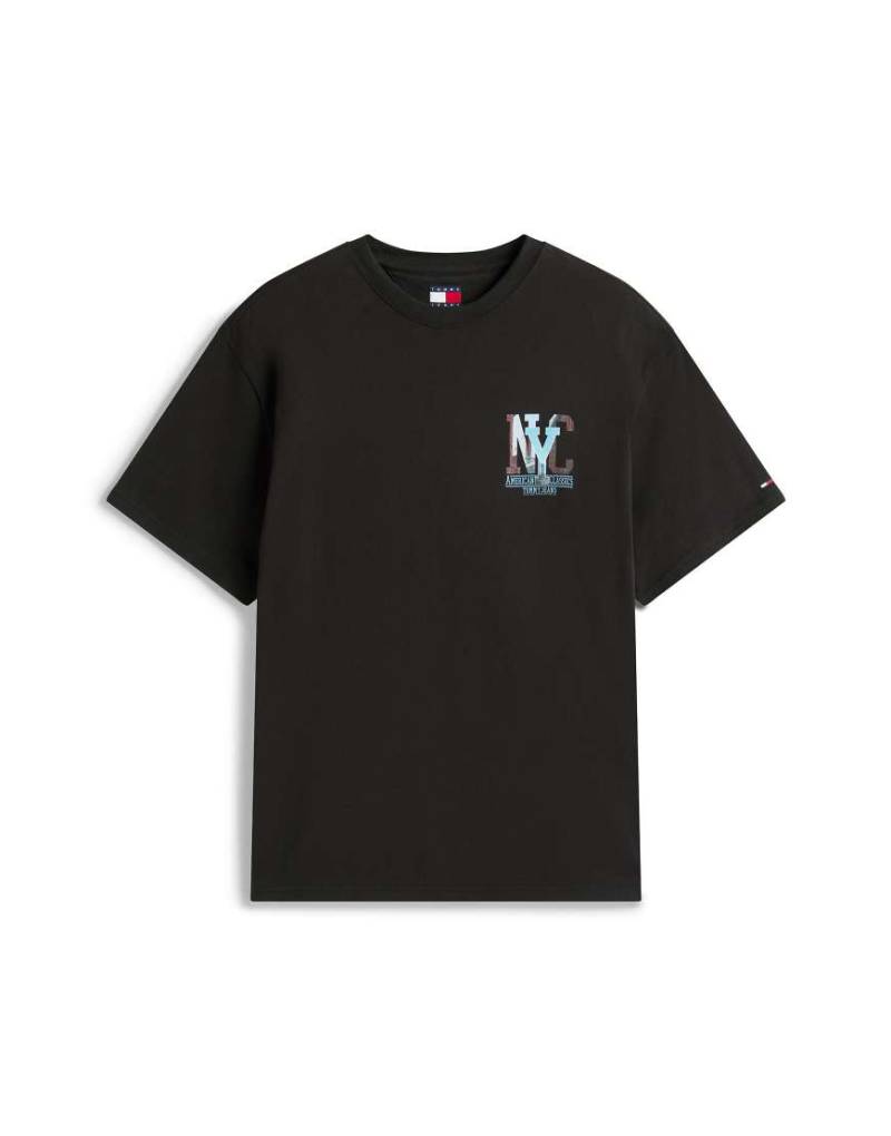Tommy Jeans - T-Shirt in Schwarz mit „NYC"-Fotoprint auf dem Rücken von Tommy Jeans
