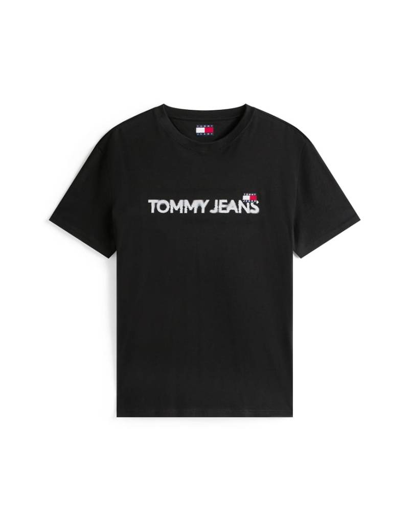 Tommy Jeans - T-Shirt in Schwarz mit Logo in verschwommener Optik von Tommy Jeans