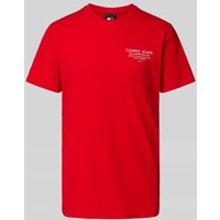 Tommy Jeans T-Shirt mit Label-Print in Rot, Größe XXL von Tommy Jeans