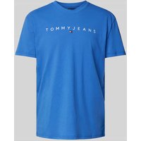 Tommy Jeans T-Shirt mit Label-Print in Royal, Größe XXL von Tommy Jeans