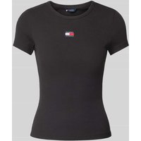 Tommy Jeans T-Shirt mit Label-Stitching in Black, Größe M von Tommy Jeans