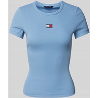 Tommy Jeans T-Shirt mit Label-Stitching in Blau, Größe XS von Tommy Jeans