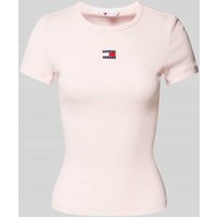 Tommy Jeans T-Shirt mit Label-Stitching in Hellrosa, Größe S von Tommy Jeans