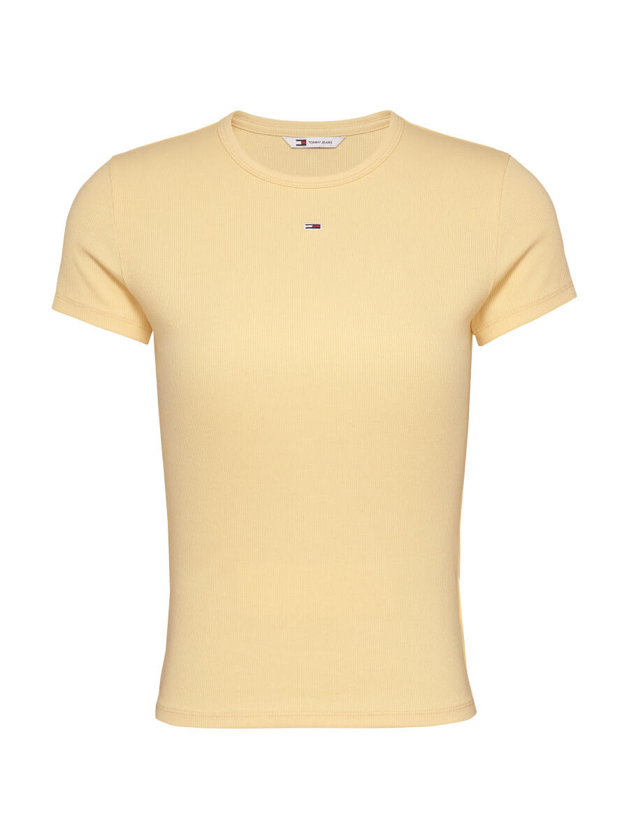 Tommy Jeans - T-Shirt mit Rippstruktur gelb - Gr. - XL von Tommy Jeans