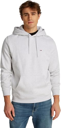 Tommy Jeans TJM Reg S Flag Hoodie Pullover-Kapuzenpulli, Herren, Grau (Silver Grey Heather), XXL von Tommy Jeans