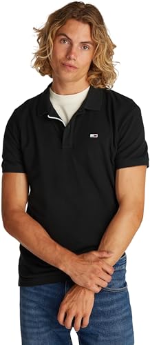 Tommy Jeans TJM Slim Placket Polo EXT S/S Polo Men's, Black (Black), 4XL von Tommy Jeans