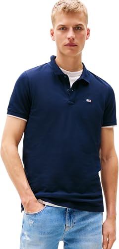 Tommy Jeans TJM Slim Placket Polo EXT S/S Polo Men's, Blue (Dark Night Navy), XXL von Tommy Jeans