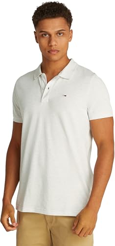 Tommy Jeans TJM Slim Placket Polo EXT S/S Polo Men's, Grey (Grey Htr), 3XL von Tommy Jeans