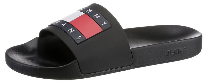 Tommy Jeans TOMMY JEANS POOL SLIDE ESS Badepantolette, Sommerschuh, Poolslides, Schlappen, mit plakativer Logoflag von Tommy Jeans