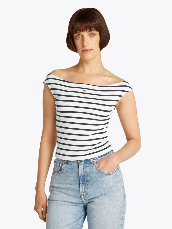 Tommy Jeans Tanktop TJW BOAT NECK TOP SS EXT mit Logostickerei von Tommy Jeans