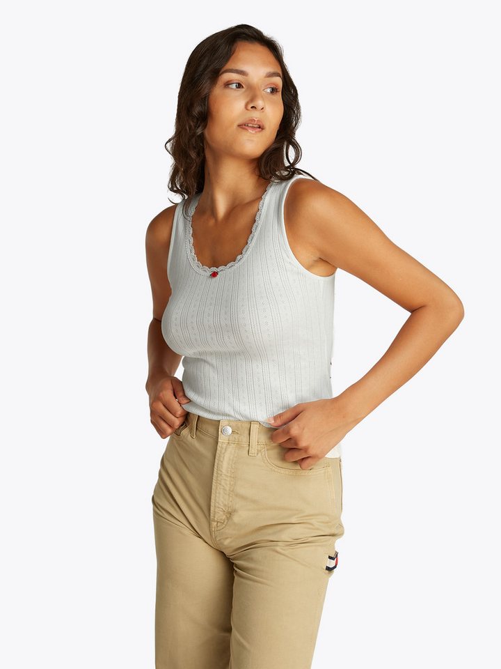 Tommy Jeans Tanktop TJW SLIM POINTELLE TANK TOP mit Spitze, mit Lochmuster von Tommy Jeans