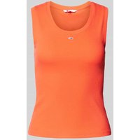 Tommy Jeans Tanktop mit U-Ausschnitt Modell 'ESSENTIALS' in Koralle, Größe XS von Tommy Jeans