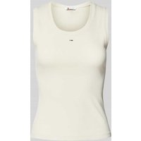 Tommy Jeans Tanktop mit U-Ausschnitt Modell 'ESSENTIALS' in Offwhite, Größe S von Tommy Jeans