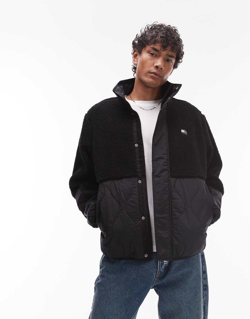 Tommy Jeans - Teddy-Fleecejacke in Schwarz von Tommy Jeans