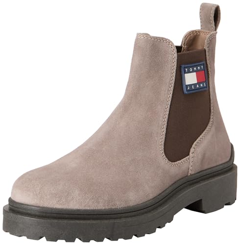 Tommy Jeans Tjm Chelsea Suede (Stiefeletten, Herren, Grau (Porcini Taupe), 44 Eu von Tommy Jeans