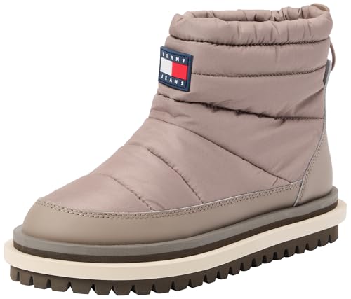 Tommy Jeans Tjw Padded Flat Boot Wl (Outdoor-Stiefel, Damen, Grau (Porcini Taupe), 38 Eu von Tommy Jeans