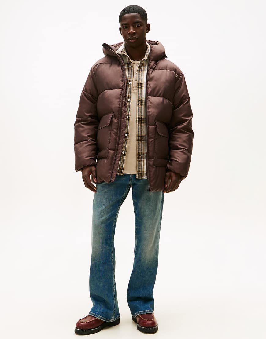 Tommy Jeans - Wasserabweisende Relaxed-Fit-Pufferjacke in Braun-Brown von Tommy Jeans