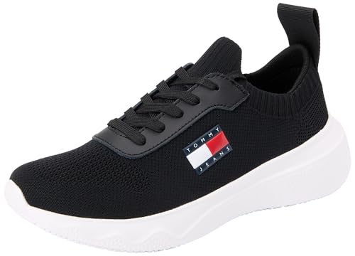 Tommy Jeans Women TJW KNIT RUNNER, Black, 37 EU von Tommy Jeans