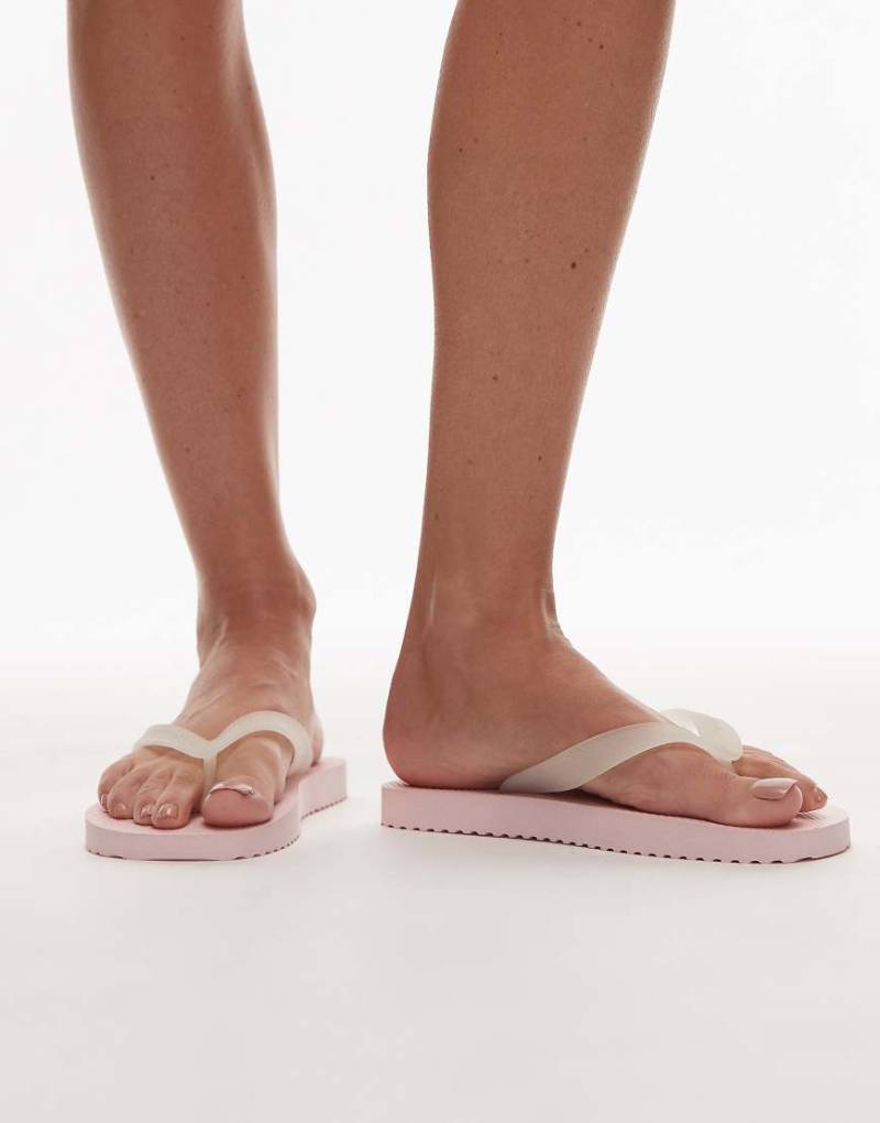 Tommy Jeans - Zehenstegsandalen in Babyrosa mit Logo von Tommy Jeans