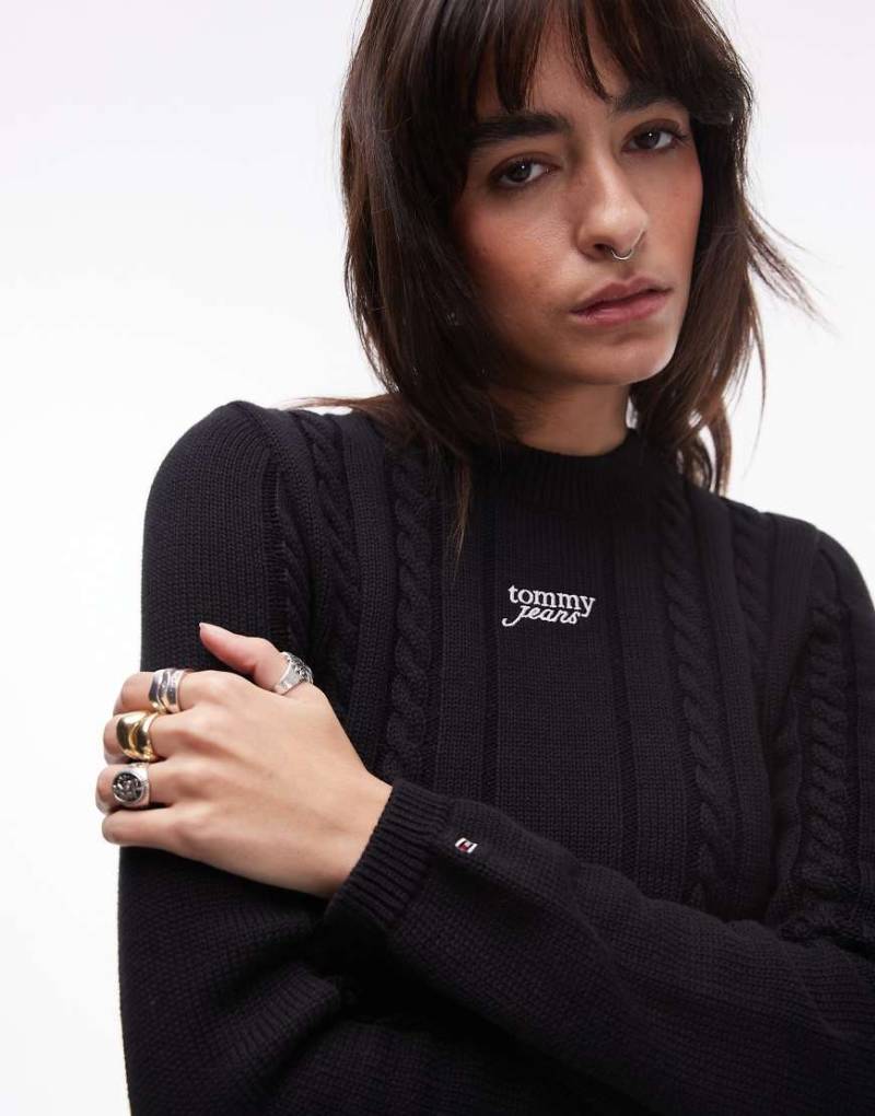 Tommy Jeans - Zopfstrickpullover in Schwarz von Tommy Jeans