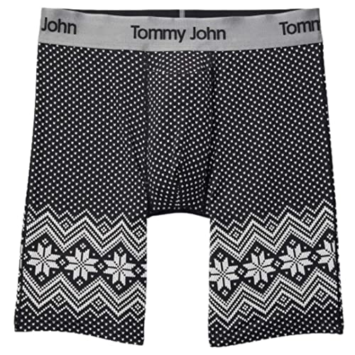 Tommy John Second Skin Boxershorts für Herren, 20,3 cm, Modal-Stretch-Stoff, Herren-Unterwäsche mit Schnellzug und Konturbeutel, Black Vintage - 1 Pack, Medium von Tommy John