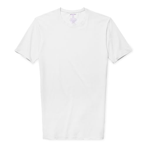 Tommy John Herren Slim Fit Rundhals Unterhemd Cool Baumwollstoff Slim Fit T-Shirt mit Stay Tuck Design, Weiss/opulenter Garten, XL von Tommy John