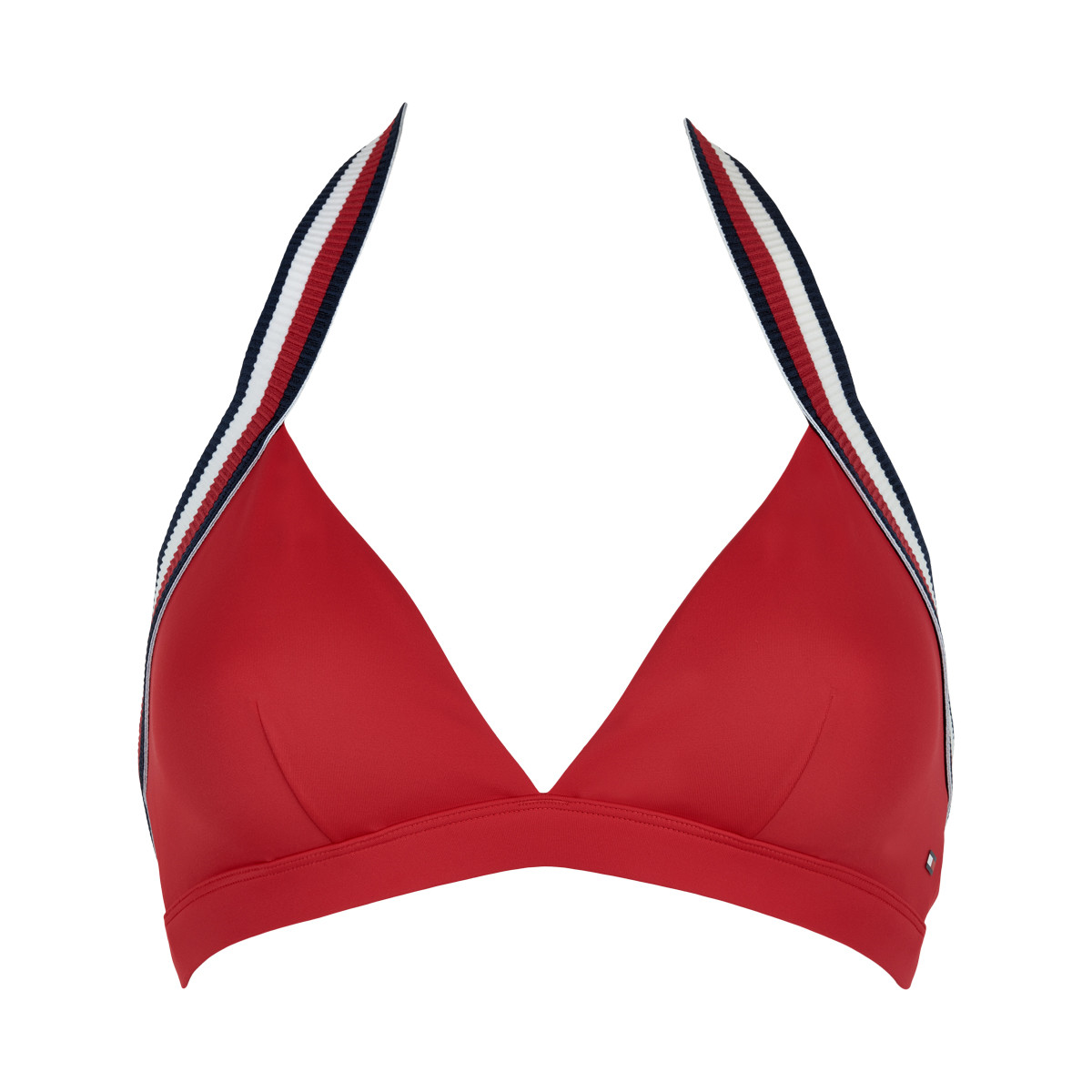 Tommy Hilfiger Triangle Bikini Oberteil, Farbe: Rot/blau, Größe: XS, Damen von Tommy hilfiger