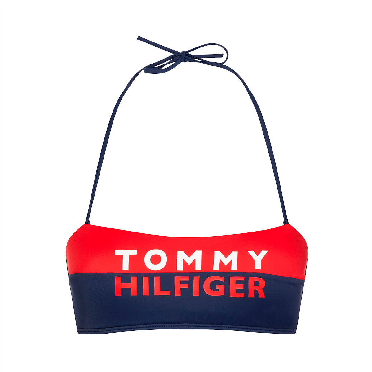 Tommy Hilfiger Fixed Bendeau Bikini Oberteil, Farbe: Rot/blau, Größe: S, Damen von Tommy hilfiger