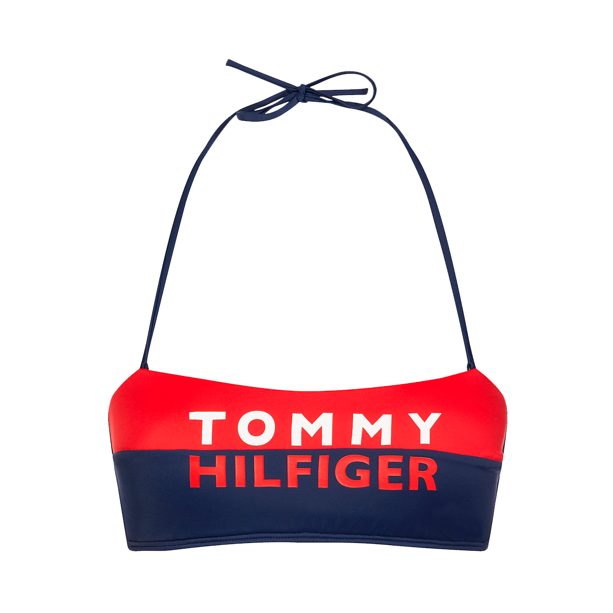 Tommy Hilfiger Fixed Bendeau Bikini Oberteil, Farbe: Rot/blau, Größe: XS, Damen von Tommy hilfiger