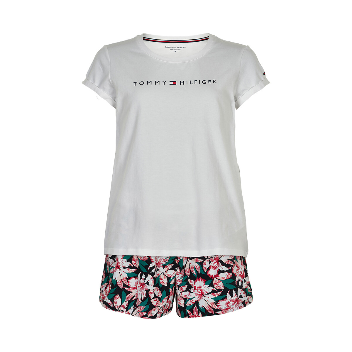 Tommy Hilfiger Lingeri Pyjamas, Farbe: Weiß/tropical Floral, Größe: XS, Damen von Tommy hilfiger