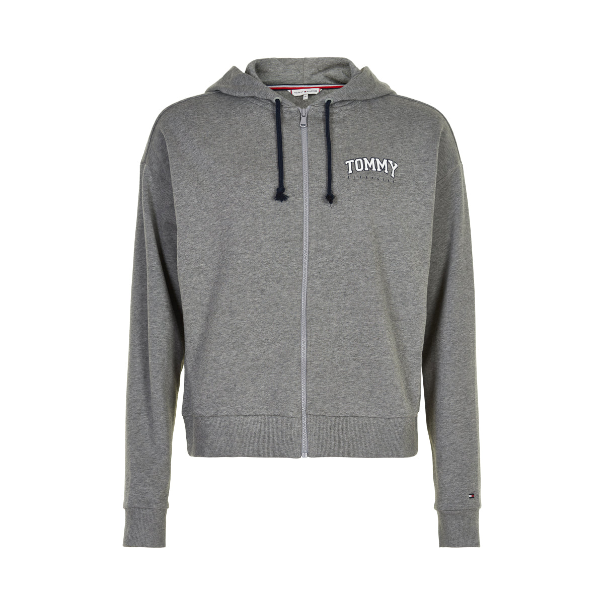 Tommy Hilfiger Zip Hoodie Bluse, Farbe: Grau Heather, Größe: M, Damen von Tommy hilfiger