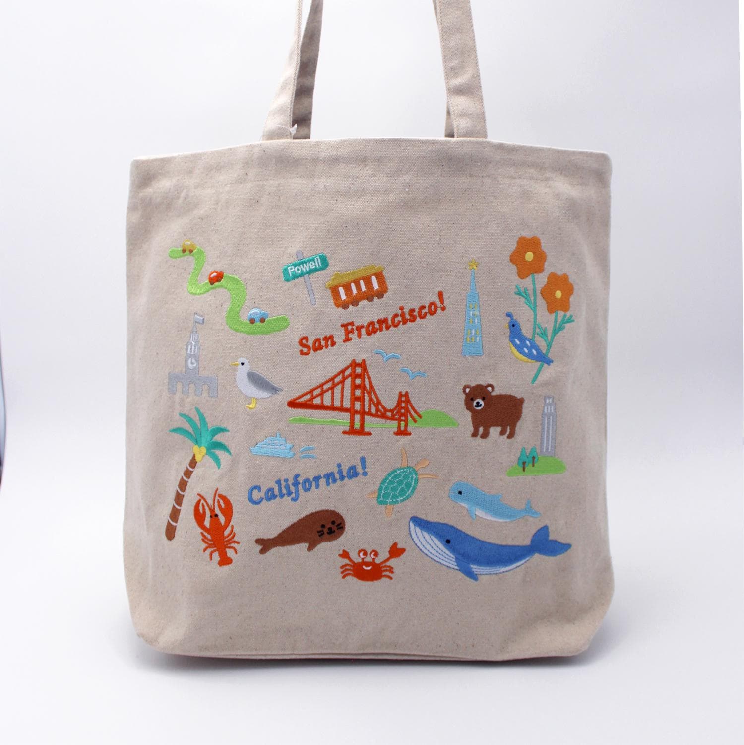 Bestickte Einkaufstasche Mit San Francisco Landschaft Bestickte Einkaufstasche Mit San Francisco Landschaft von TomokoMaruyama