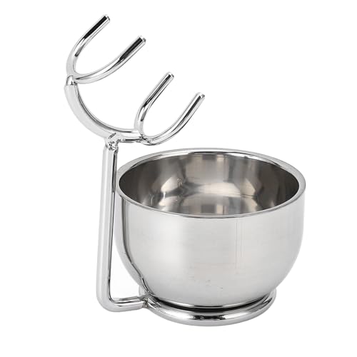 Rasierpinsel Rasiermesser Ständer mit Seifenschale, Silber Metall Männer Rasierseife Seifenschale Stand Pinsel Set für Home Barbershop Salon von Tomotato
